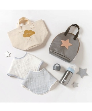 10mois　帆布ギフトBAG　ベビーボトル・ビブ・ポーチセット