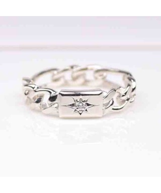 Elegant Ice Chain SLV Ring