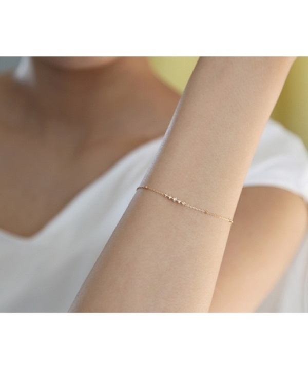 美品 K18YG イエローゴールド ブレスレット ダイヤ 3.00ct つなご 【1  