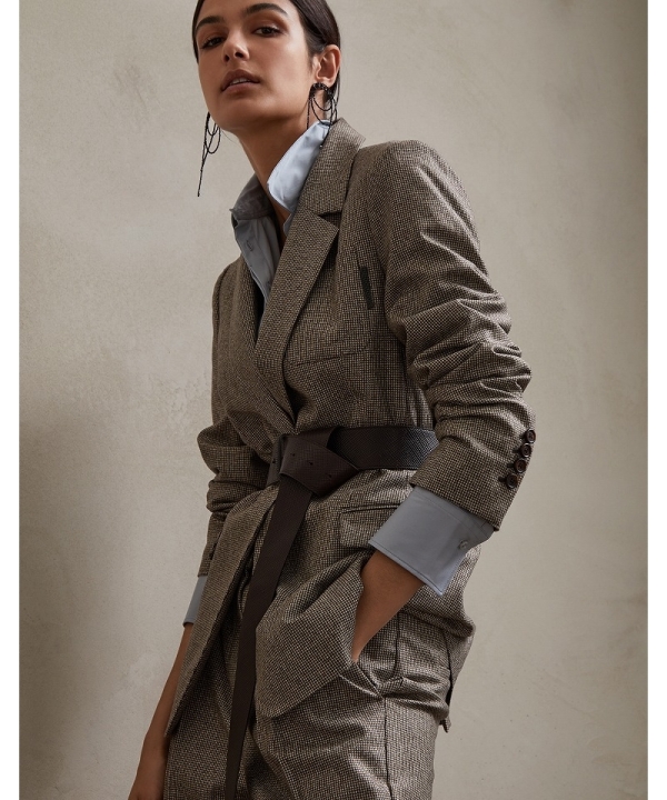 シャイニータブ付き バージンウール ハウンドトゥース フランネル ジャケット 阪急百貨店 Webカタログ