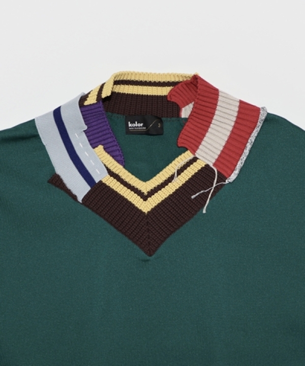 kolor コントラストセーター 22SCM-N03301-