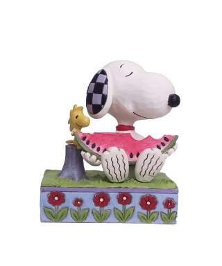 Snoopy with Woodstock sharing Watermelon