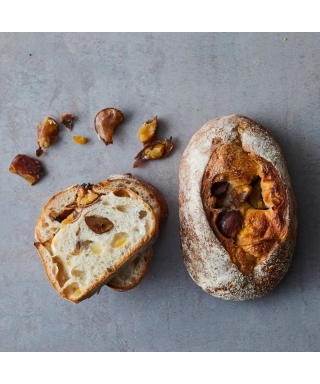 渋皮つき栗と柚子のパン